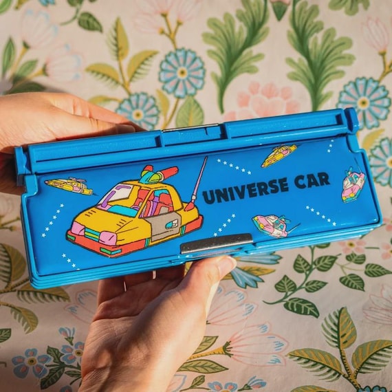 Vintage 80s 90s Flomo Universe Car Universal Fighter Pencil Case