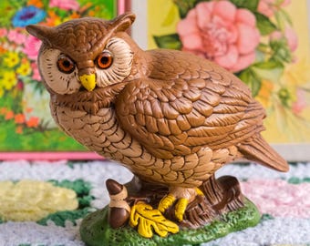ミッドセンチュリーの手作り陶器製フクロウ：英国製、コレクターズ
