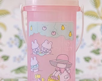 Vintage Tiny Candy Water Bottle Japan 1970s 1980s Victoria Fancy Gakken Pink Kawaii Retro Lunch Bottle Showa Era Collectible