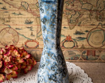 Vintage ceramic marble style vase white grey blue home decor minimalist Scandinavian modern flower vessel retro glazed pottery