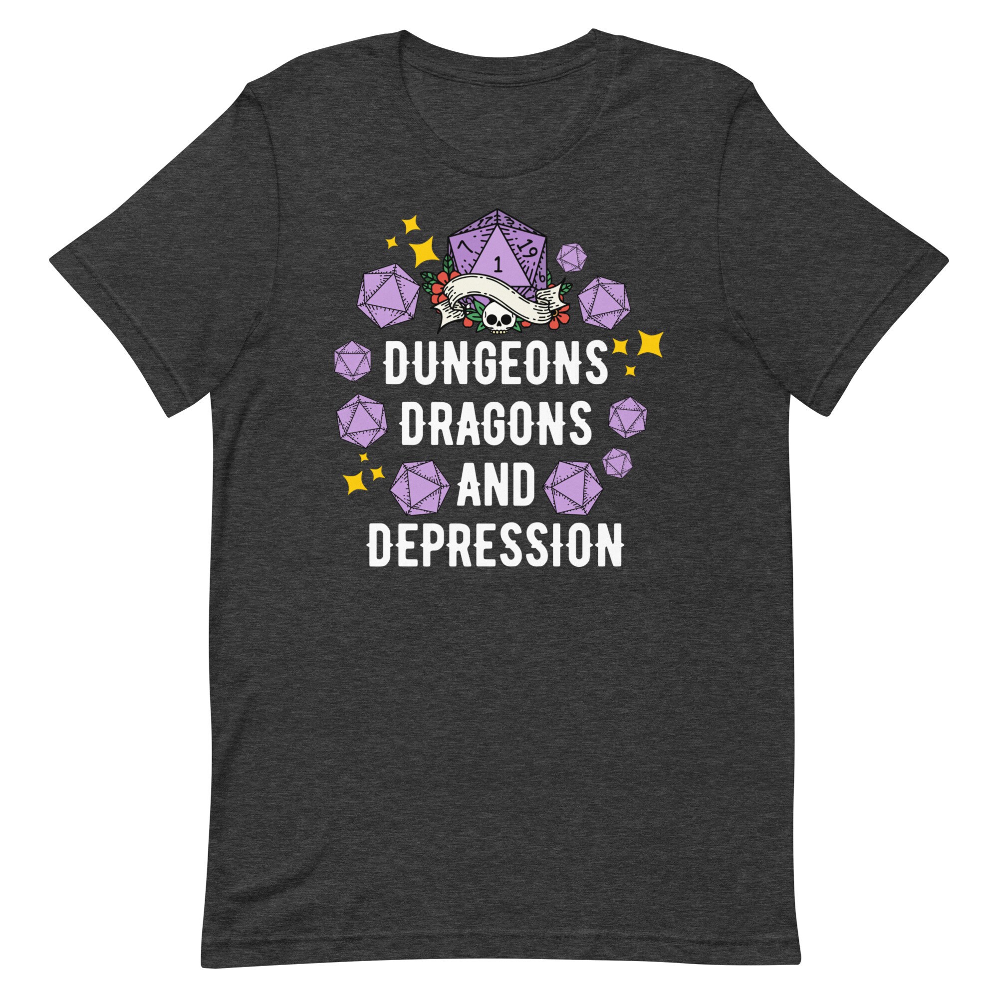 Dnd Tshirt Dungeons Dragons and Depression Funny Tshirt Etsy