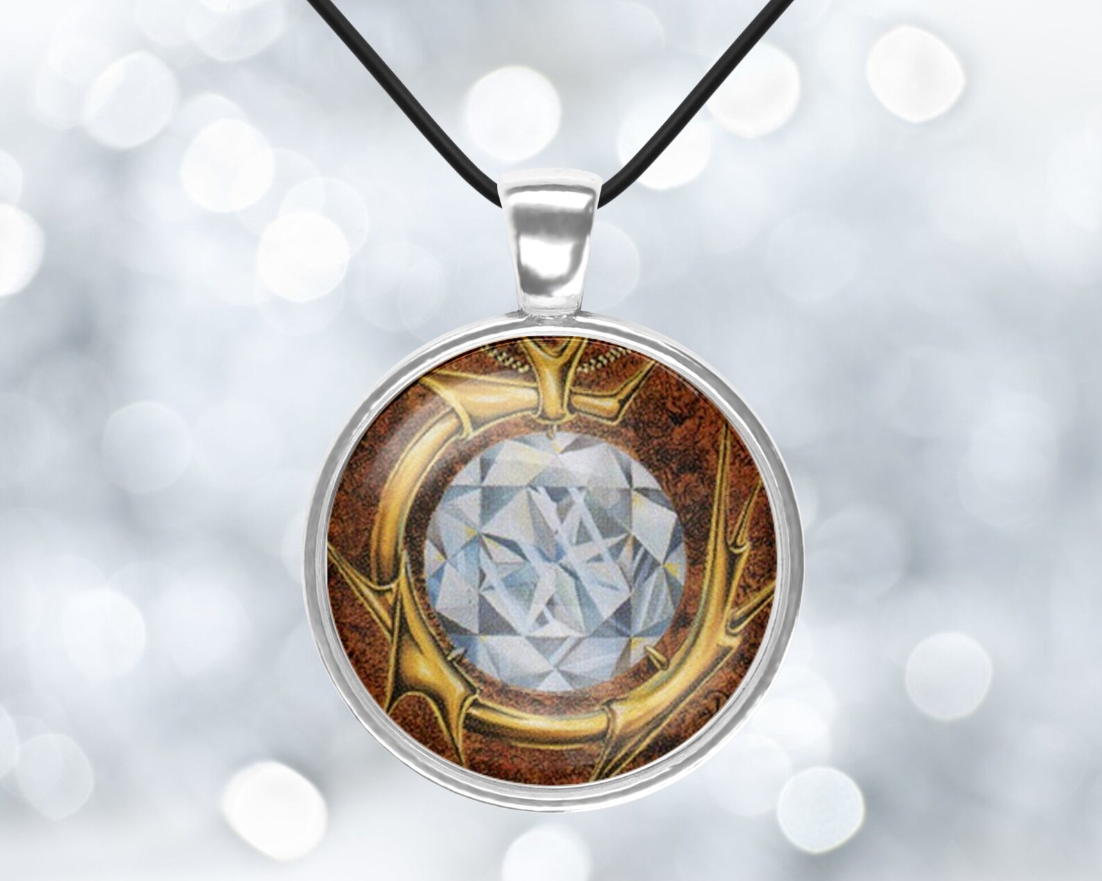 Mox Diamond Necklace Magic the Gathering jewelry MTG Etsy