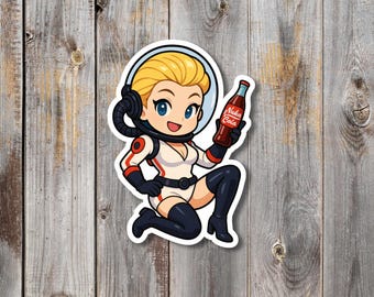Pegatina de vinilo hecha a mano de anime Nuka Girl: pegatinas de juegos impermeables, Fallout, regalos para jugadores, regalo para calcetines