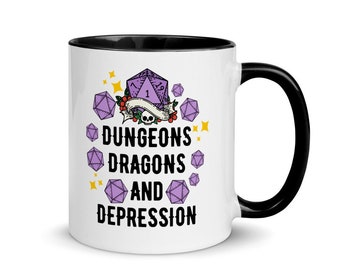 Taza divertida de DnD / Dungeons & Dragons y la depresión
