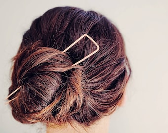Copper hair pin, Copper hair fork, simple hair pin, hair stick, bun holder, hair accessories, hair jewellery, boho hair