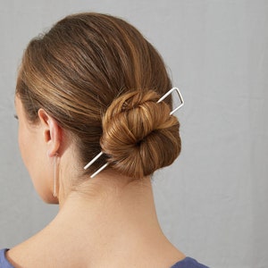 Silber Haarnadel, Silber Haargabel, einfache Haarnadel, Haarstab, Dutthalter, Haarschmuck, Haarschmuck