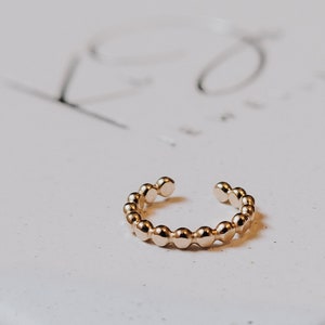 Gold ear cuff, Dot cuff earring, Beaded cuff, 14k gold filled ear cuff, Dainty ear cuff, No piercing ear wrap, Helix cuff, Gold cuff earring