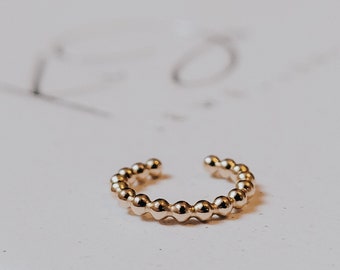 Gold ear cuff, Dot cuff earring, Beaded cuff, 14k gold filled ear cuff, Dainty ear cuff, No piercing ear wrap, Helix cuff, Gold cuff earring