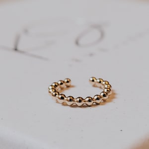Gold ear cuff, Dot cuff earring, Beaded cuff, 14k gold filled ear cuff, Dainty ear cuff, No piercing ear wrap, Helix cuff, Gold cuff earring