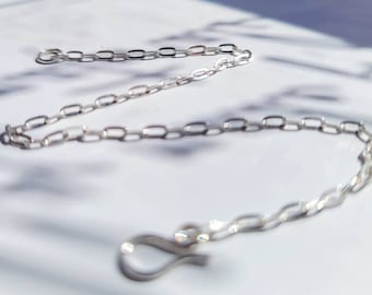 Sterling silver chain bracelet, Dainty silver anklet, Thin chain bracelet, Recycled silver chain anklet, Minimalist bracelet