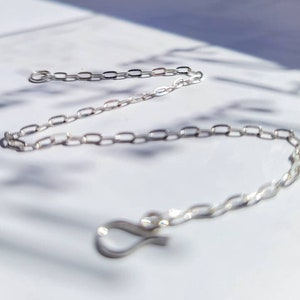 Sterling silver chain bracelet, Dainty silver anklet, Thin chain bracelet, Recycled silver chain anklet, Minimalist bracelet image 1