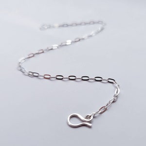Sterling silver chain bracelet, Dainty silver anklet, Thin chain bracelet, Recycled silver chain anklet, Minimalist bracelet image 4