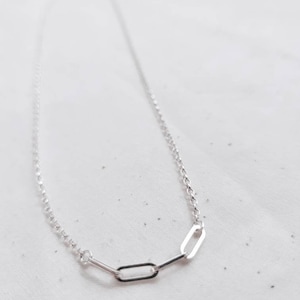 Silver links necklace, Paperclip linked necklace, Sterling silver necklace, Recycled silver, Infinity linked necklace, Layering chain image 5