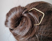Gold hair pin, brass hair fork, simple hair pin, hair stick, bun holder, hair accessories, hair jewellery, boho hair