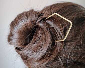 Gold hair pin, brass hair fork, simple hair pin, hair stick, bun holder, hair accessories, hair jewellery, boho hair