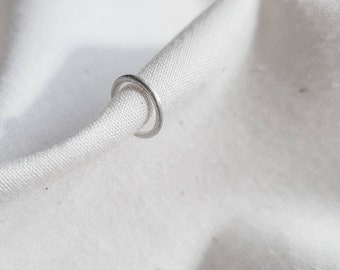 Silver ear cuff, Brushed silver cuff earring, Recycled silver ear cuff, No piercing ear wrap, Helix cuff, Sterling silver cuff earring,