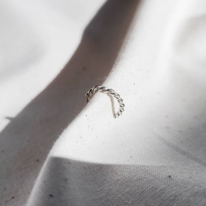 Twist Ear Cuff, Sterling silver ear cuff, Recycled silver ear cuff, No piercing ear wrap, Helix cuff, Silver cuff earring, Cartilage earing