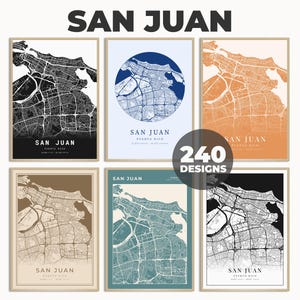 San Juan Map Poster Art, San Juan Wall Art Map, San Juan City Print Decor, Puerto Rico Street Map Print, Minimalist San Juan Wall Decor
