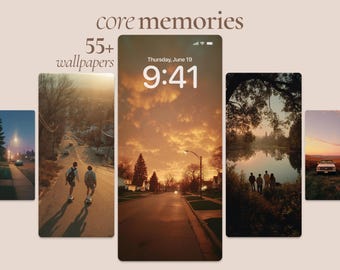 Core Memories Wallpapers, 55 Nostalgic Phone Backgrounds, Vintage Sunset Aesthetic, Warm Retro Film Look Wallpaper Pack, Moody Wallpaper Set