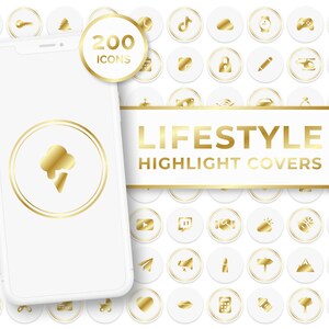 Instagram Story Highlights, Gold Instagram Story Covers, Gold Instagram Story Highlight Icons, Gold Lifestyle Instagram Highlight Covers