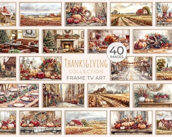 Thanksgiving Home Decor Frame TV Art, Thanksgiving TV Art, Warm Autumnal Scenes, Cozy Fall Decor for Frame TV, Thanksgiving Digital Decor