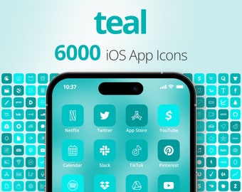 Teal Aesthetic App Icons, App Icon Pack, Teal iOS App Icons, Teal App Icons, App Icon Bundle, Custom Themed App Icons, iPhone Wallpapers