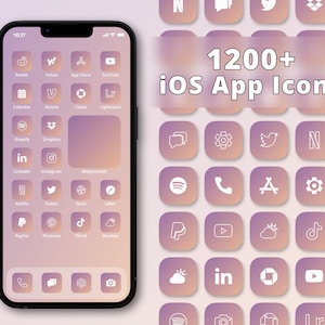 Gradient App Icon Pack iPhone App Icon Set Gradient Icons Aesthetic App Icons App Covers iOS Icon Pack Gradient iPhone Icons image 1