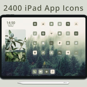 Forest Themed iPad App Icon Pack | iPad Desktop Icons | iOS Pack | iOS Icons | Green App Icons for iPad | iPad Wallpapers | iPad Widgets