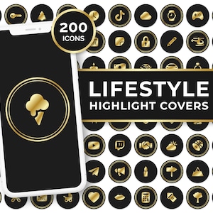 Gold Instagram Story Highlight Icons, Gold Instagram Highlight Covers, Gold Lifestyle Instagram Story Highlights, Instagram Highlights