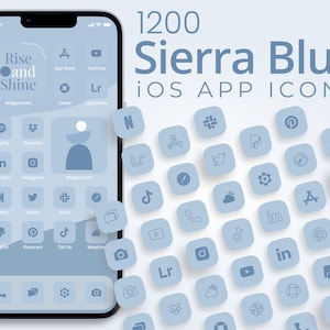 Sierra Blue iOS App Icons | Aesthetic App Icons | App Covers | iPhone 13 App Icons | iOS 15 Sierra Blue Icons | Blue App Icons for iOS