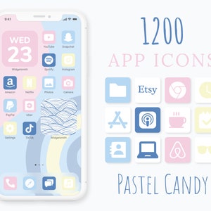 Pastel Candy App Icons Bundle | 1200 Aesthetic Custom Themed App Icons | Pastel Candy iOS Icons | Pastel Icons | iPhone Wallpapers & Widgets