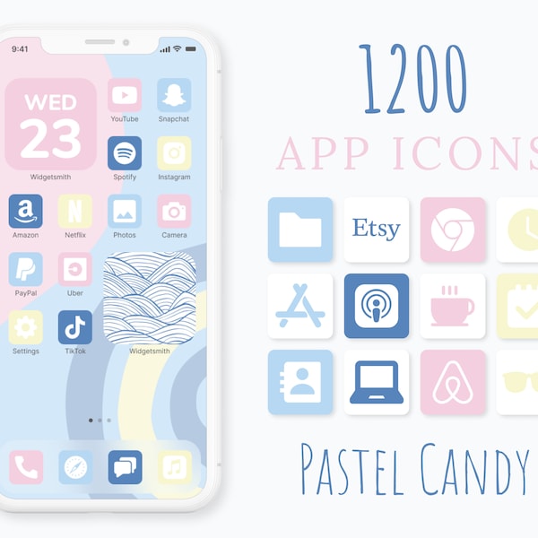 Pastel Candy App Icons Bundle | 1200 Aesthetic Custom Themed App Icons | Pastel Candy iOS Icons | Pastel Icons | iPhone Wallpapers & Widgets