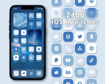 Blue iOS Icons | Blue App Icon Pack | Blue iPhone Icons | Blue iPhone 14 App Icons | Blue iOS 16 App Icons | Blue iPhone Home Screen Theme