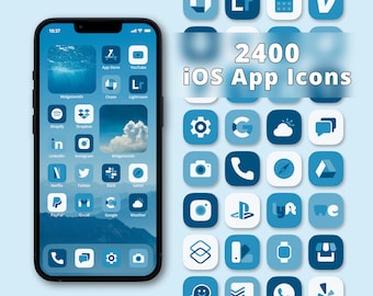 Blue App Icon Pack | Aesthetic App Icons | Blue App Covers | Blue iPhone App Icons | iOS 15 Icons | Blue App Icon Set | App Icons Bundle