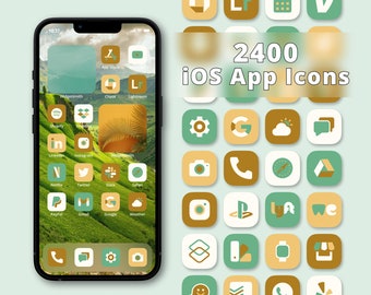 Earth Tone App Icon Pack | Aesthetic Icons | Brown App Covers | Green iPhone App Icons | iOS Icons | Beige App Icon Set | App Icons Bundle