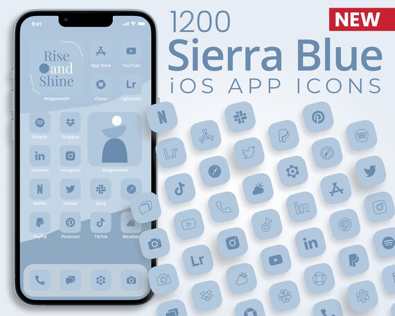 Sierra Blue Ios App Icons Aesthetic App Icons App Covers Etsy Sweden