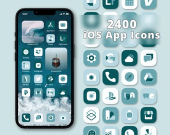 Teal iPhone Icons | Aesthetic App Icons for iOS | Blue iOS Icons Pack | iOS 15 Teal Icons | Teal App Icons for iOS | Blue Icons Pack