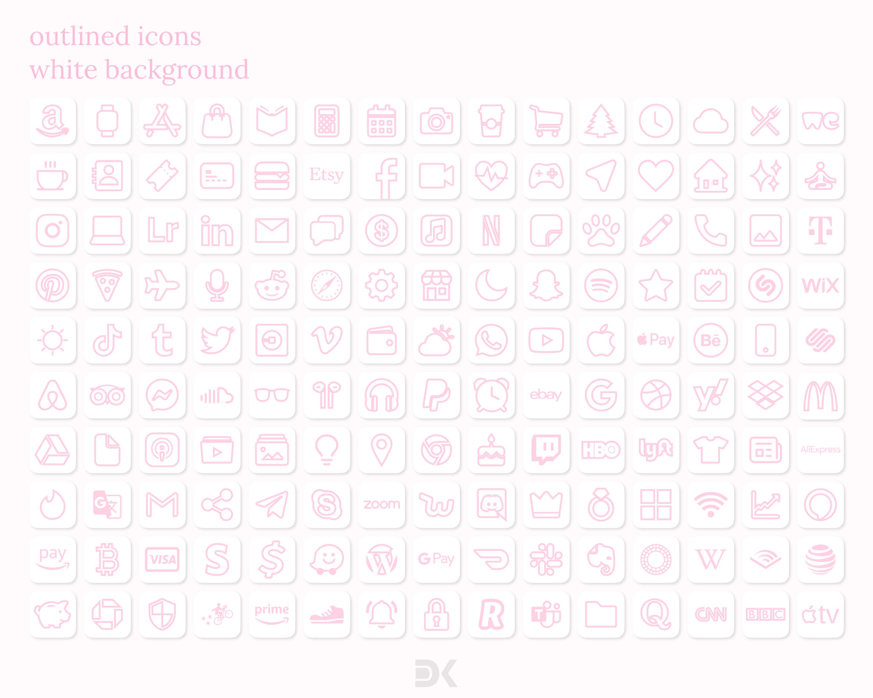 Pink Pastel App Icons Bundle 600 Aesthetic Custom Themed App | Etsy
