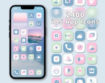Pastel App Icon Pack | Aesthetic App Icons | Pastel Pink App Covers | Pastel Green iPhone App Icons | iOS Icons | Pastel Blue App Icon Set