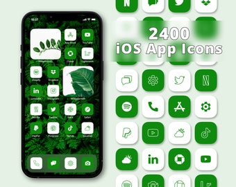 Green iOS App Icons | Aesthetic App Icons | Green App Covers | Green iPhone Icons | iOS 15 Icons | Green App Icons for iOS | Icons Bundle