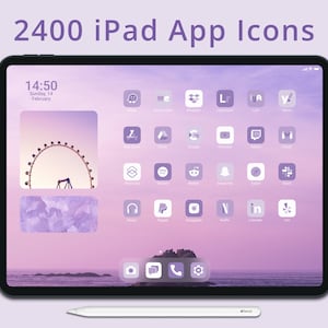 Purple Themed iPad App Icons | iPad Desktop Icons | iOS App Icons Pack | Purple App Icons for iPad | iPad Wallpapers | iPad Widgets