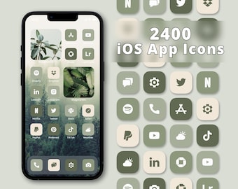 Forest App Icon Pack | Aesthetic App Icons | Green App Covers | iPhone Olive App Icons | iOS Icons | Green App Icon Set | App Icons Bundle