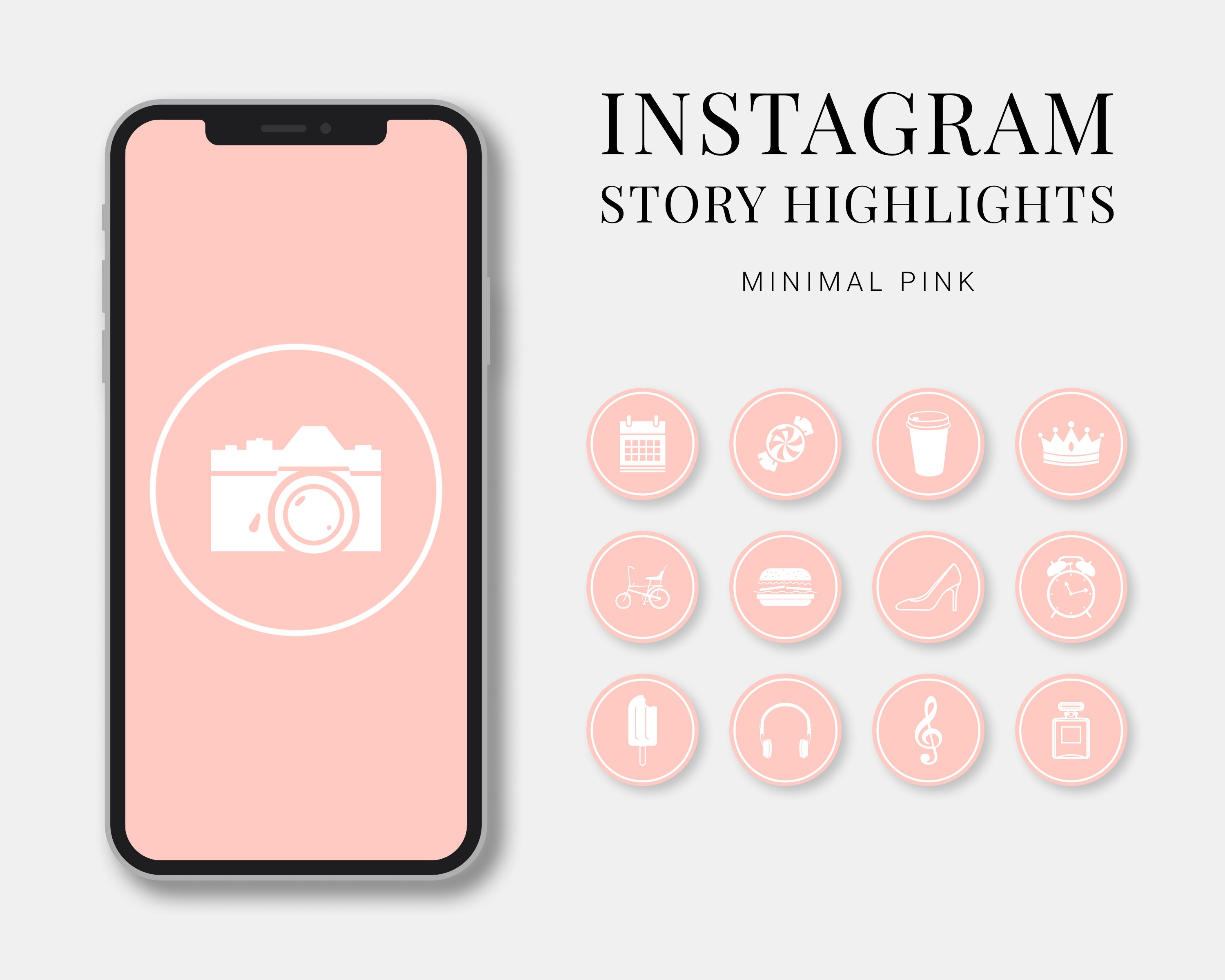 100 Pink Minimal Instagram Story Highlight Icons Instagram | Etsy