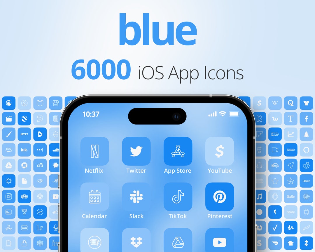 Buy Blue Aesthetic App Icons, Blue Ios App Icons, iPhone
