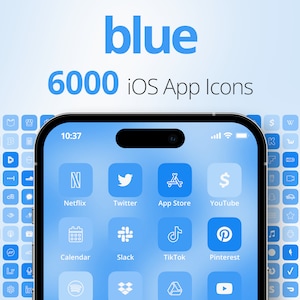 Blue Aesthetic App Icons, Blue iOS App Icons, iPhone Homescreen Customization, Blue App Icons Bundle
