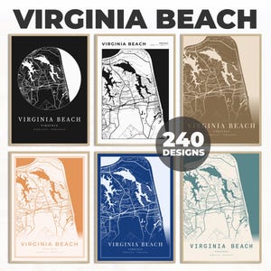 Virginia Beach Wanddekor, Virginia Beach City Druck, Virginia Beach Karte Kunst, Virginia Beach Karte Poster, minimalistische Karte, druckbare Kunst