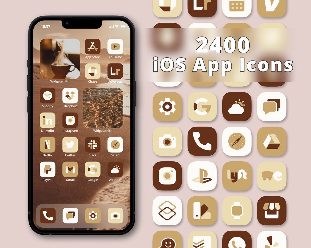 Buy Neutral App Icon Pack Aesthetic App Icons Brown App