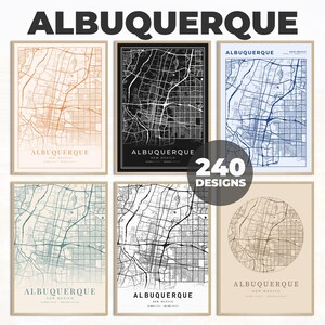 Albuquerque Map Print, Albuquerque Poster, Albuquerque City Print, City Map Download, Map Wall Art, Road Map Art, 240 Map Designs