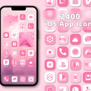 Pink iPhone Icons | Pink Aesthetic App Icons for iOS | Rose iOS Icons Pack Color | iOS 15 Icons | Pink App Icons for iOS | Rose Icons Pack