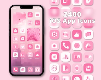 Pink iPhone Icons | Pink Aesthetic App Icons for iOS | Rose iOS Icons Pack Color | iOS 15 Icons | Pink App Icons for iOS | Rose Icons Pack
